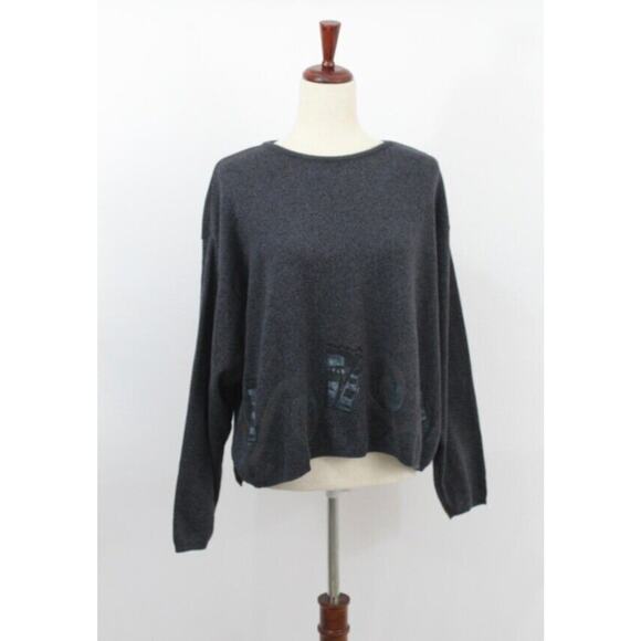 BLUE FISH Sz OS Gray 100% Cotton Gray Heathered Painted...
